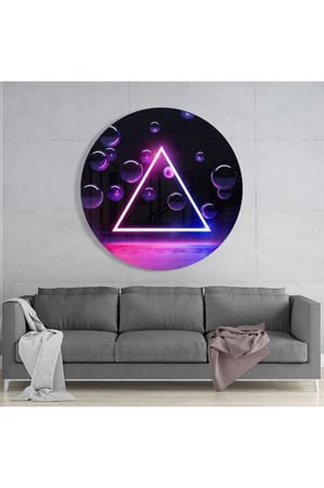 Neon Üçgen Cam Tablo | Hediyelik, Dekoratif, Ofis, Mutfak