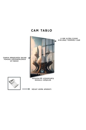 Space/Uzay Yapay Zeka Özel Tasarım Cam Tablo Ofis, Mutfak Çocuk Odası, Salon 146