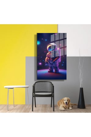 Space/Uzay Yapay Zeka Özel Tasarım Cam Tablo Ofis, Mutfak Çocuk Odası, Salon 174