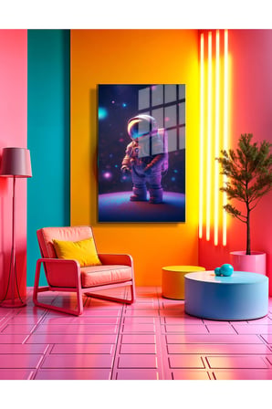 Space/Uzay Yapay Zeka Özel Tasarım Cam Tablo Ofis, Mutfak Çocuk Odası, Salon 174