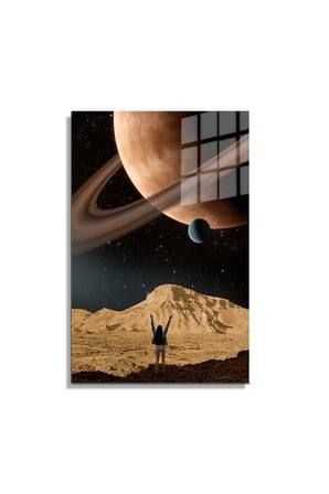 Space/Uzay Yapay Zeka Özel Tasarım Cam Tablo Ofis, Mutfak Çocuk Odası, Salon 140