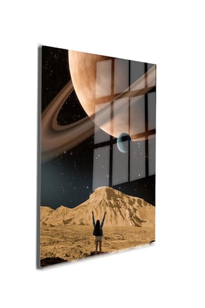 Space/Uzay Yapay Zeka Özel Tasarım Cam Tablo Ofis, Mutfak Çocuk Odası, Salon 140