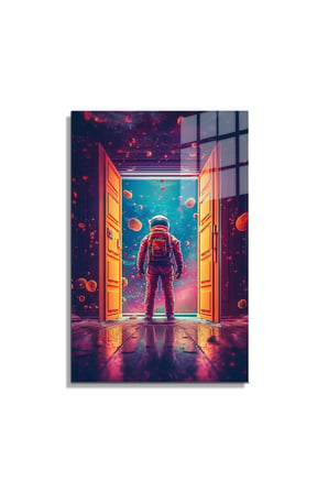 Space/Uzay Yapay Zeka Özel Tasarım Cam Tablo Ofis, Mutfak Çocuk Odası, Salon 13