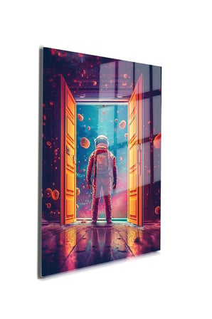 Space/Uzay Yapay Zeka Özel Tasarım Cam Tablo Ofis, Mutfak Çocuk Odası, Salon 13