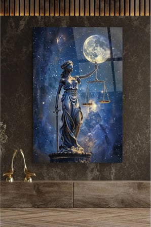 Avukat Ofisine Hediye Themis Heykeli Adalet Heykeli KIRILMAZ CAM TABLO EV OFİS İŞ YERİ HEDİRYESİ