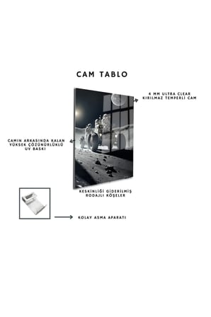 Space/Uzay Yapay Zeka Özel Tasarım Cam Tablo Ofis, Mutfak Çocuk Odası, Salon 52