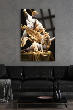 Medusa ve Perseus, Mitoloji KIRILMAZ LÜKS CAM TABLO ULTRA YÜKSEK ÇÖZÜNÜRLÜKLÜ EV HEDİYESİ