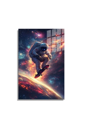 Space/Uzay Yapay Zeka Özel Tasarım Cam Tablo Ofis, Mutfak Çocuk Odası, Salon 143