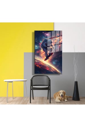 Space/Uzay Yapay Zeka Özel Tasarım Cam Tablo Ofis, Mutfak Çocuk Odası, Salon 143
