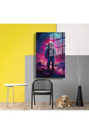 Space/Uzay Yapay Zeka Özel Tasarım Cam Tablo Ofis, Mutfak Çocuk Odası, Salon 46