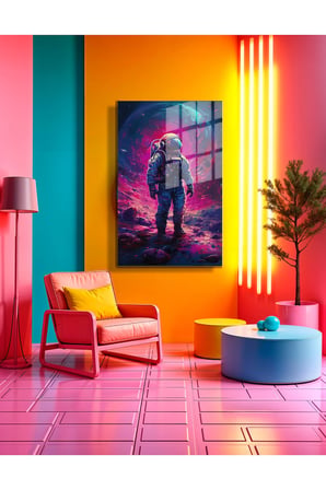 Space/Uzay Yapay Zeka Özel Tasarım Cam Tablo Ofis, Mutfak Çocuk Odası, Salon 46