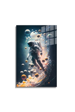 Space/Uzay Yapay Zeka Özel Tasarım Cam Tablo Ofis, Mutfak Çocuk Odası, Salon 65