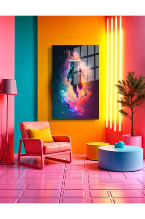 Space/Uzay Yapay Zeka Özel Tasarım Cam Tablo Ofis, Mutfak Çocuk Odası, Salon 82