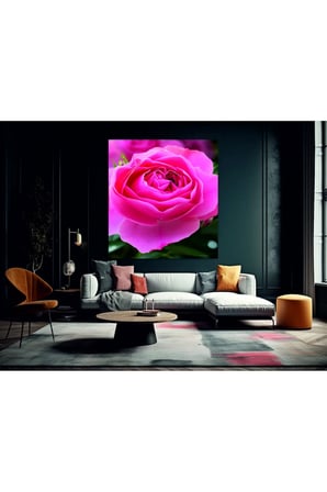 MUHTEŞEM PEMBE GÜL TEMPERLİ CAM ÜZERİNE TABLO SEVGİLİNİZE YILBAŞI HEDİYE