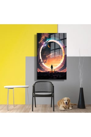 Space/Uzay Yapay Zeka Özel Tasarım Cam Tablo Ofis, Mutfak Çocuk Odası, Salon 103