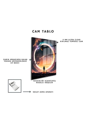 Space/Uzay Yapay Zeka Özel Tasarım Cam Tablo Ofis, Mutfak Çocuk Odası, Salon 103