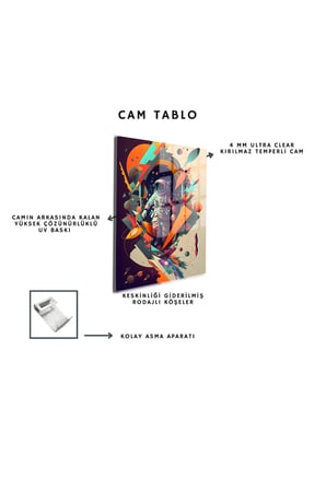 Space/Uzay Yapay Zeka Özel Tasarım Cam Tablo Ofis, Mutfak Çocuk Odası, Salon 77