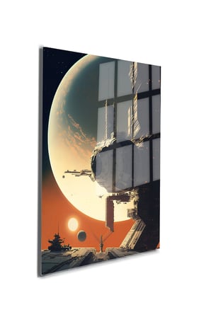 Space/Uzay Yapay Zeka Özel Tasarım Cam Tablo Ofis, Mutfak Çocuk Odası, Salon 75