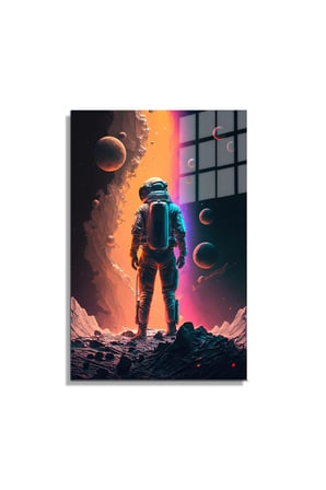 Space/Uzay Yapay Zeka Özel Tasarım Cam Tablo Ofis, Mutfak Çocuk Odası, Salon 84