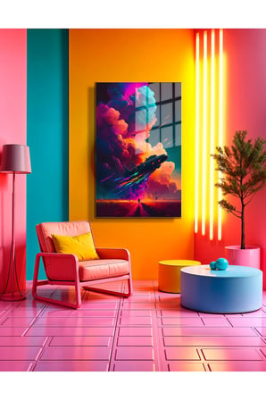 Space/Uzay Yapay Zeka Özel Tasarım Cam Tablo Ofis, Mutfak Çocuk Odası, Salon 72