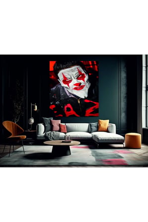 JOKER ADAM DEKORATİF TEMPERLİ CAM ÜZERİNE TABLO SEVGİLİNİZE YILBAŞI HEDİYE