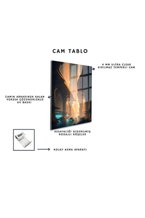 Space/Uzay Yapay Zeka Özel Tasarım Cam Tablo Ofis, Mutfak Çocuk Odası, Salon 191