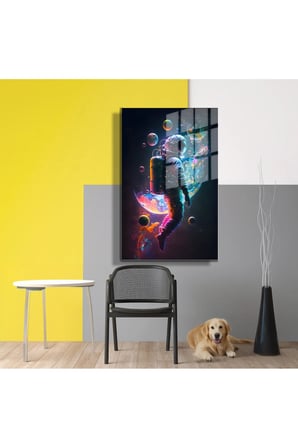 Space/Uzay Yapay Zeka Özel Tasarım Cam Tablo Ofis, Mutfak Çocuk Odası, Salon 86