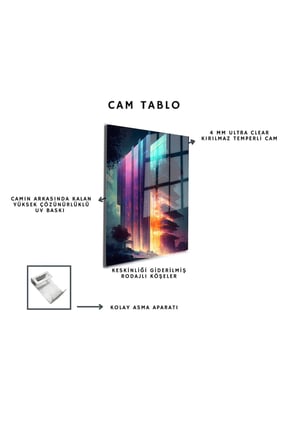 Space/Uzay Yapay Zeka Özel Tasarım Cam Tablo Ofis, Mutfak Çocuk Odası, Salon 18