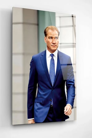Atatürk Portresi - Yapay Zeka Tasarımlı Cam Tablo, Dekoratif Cam Tablo