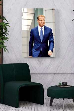 Atatürk Portresi - Yapay Zeka Tasarımlı Cam Tablo, Dekoratif Cam Tablo