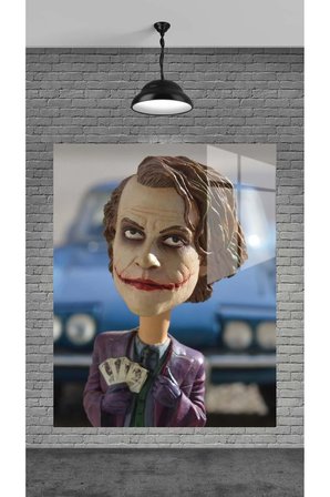 MİNİMALİST JOKER DEKORATİF TEMPERLİ CAM ÜZERİNE TABLO SEVGİLİNİZE YILBAŞI HEDİYE