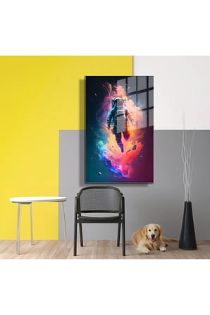 Space/Uzay Yapay Zeka Özel Tasarım Cam Tablo Ofis, Mutfak Çocuk Odası, Salon 88