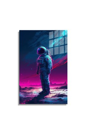 Space/Uzay Yapay Zeka Özel Tasarım Cam Tablo Ofis, Mutfak Çocuk Odası, Salon 24