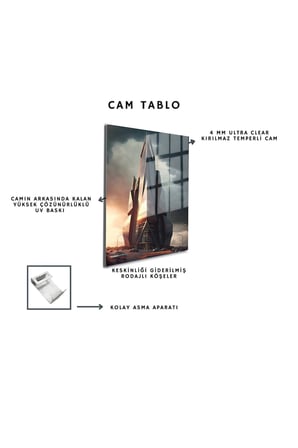 Space/Uzay Yapay Zeka Özel Tasarım Cam Tablo Ofis, Mutfak Çocuk Odası, Salon 159