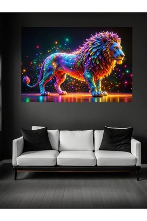 Neon Aslan Cam Tablo Ev Dekorasyon,balkon Dekorasyonu,dekoratif,duvar Tablo,mutfak Tablo