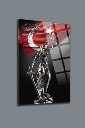 Avukat Ofisine Hediye Themis Heykeli Adalet Heykeli KIRILMAZ CAM TABLO EV OFİS İŞ YERİ HEDİRYESİ