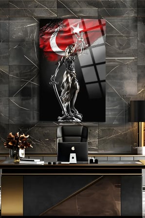 Avukat Ofisine Hediye Themis Heykeli Adalet Heykeli KIRILMAZ CAM TABLO EV OFİS İŞ YERİ HEDİRYESİ