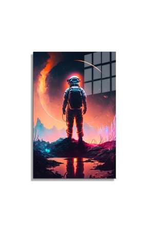 Space/Uzay Yapay Zeka Özel Tasarım Cam Tablo Ofis, Mutfak Çocuk Odası, Salon 31