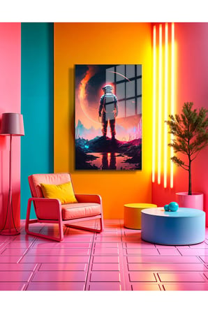 Space/Uzay Yapay Zeka Özel Tasarım Cam Tablo Ofis, Mutfak Çocuk Odası, Salon 31