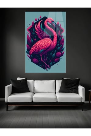 Flamingo Kuşu Cam Tablo Ev Dekorasyon,balkon Dekorasyonu,dekoratif,duvar Tablo,mutfak Tablo