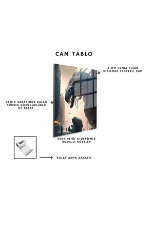 Space/Uzay Yapay Zeka Özel Tasarım Cam Tablo Ofis, Mutfak Çocuk Odası, Salon 175