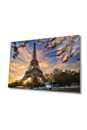 Glasses Collection -A1^#  Fransa Paris Eyfel Kulesi Cam Tablo