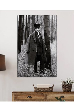 Mustafa Kemal Atatürk Ormanda Cam Tablo, Darbelere Dayanıklı Kırılmaz Temperli