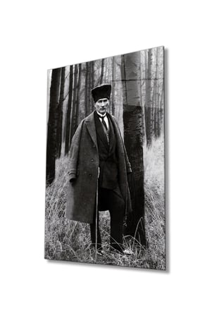 Mustafa Kemal Atatürk Ormanda Cam Tablo, Darbelere Dayanıklı Kırılmaz Temperli