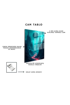 Space/Uzay Yapay Zeka Özel Tasarım Cam Tablo Ofis, Mutfak Çocuk Odası, Salon 26