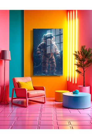 Space/Uzay Yapay Zeka Özel Tasarım Cam Tablo Ofis, Mutfak Çocuk Odası, Salon 152