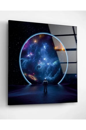 Astronot Cam Tablo, Dekoratif Cam Tablo