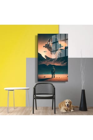 Space/Uzay Yapay Zeka Özel Tasarım Cam Tablo Ofis, Mutfak Çocuk Odası, Salon 94