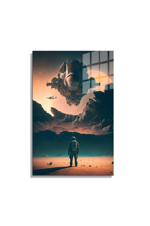 Space/Uzay Yapay Zeka Özel Tasarım Cam Tablo Ofis, Mutfak Çocuk Odası, Salon 94
