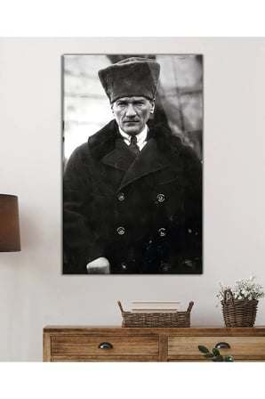 Mustafa Kemal Atatürk Portresi Cam Tablo, Darbelere Dayanıklı Kırılmaz Temperli